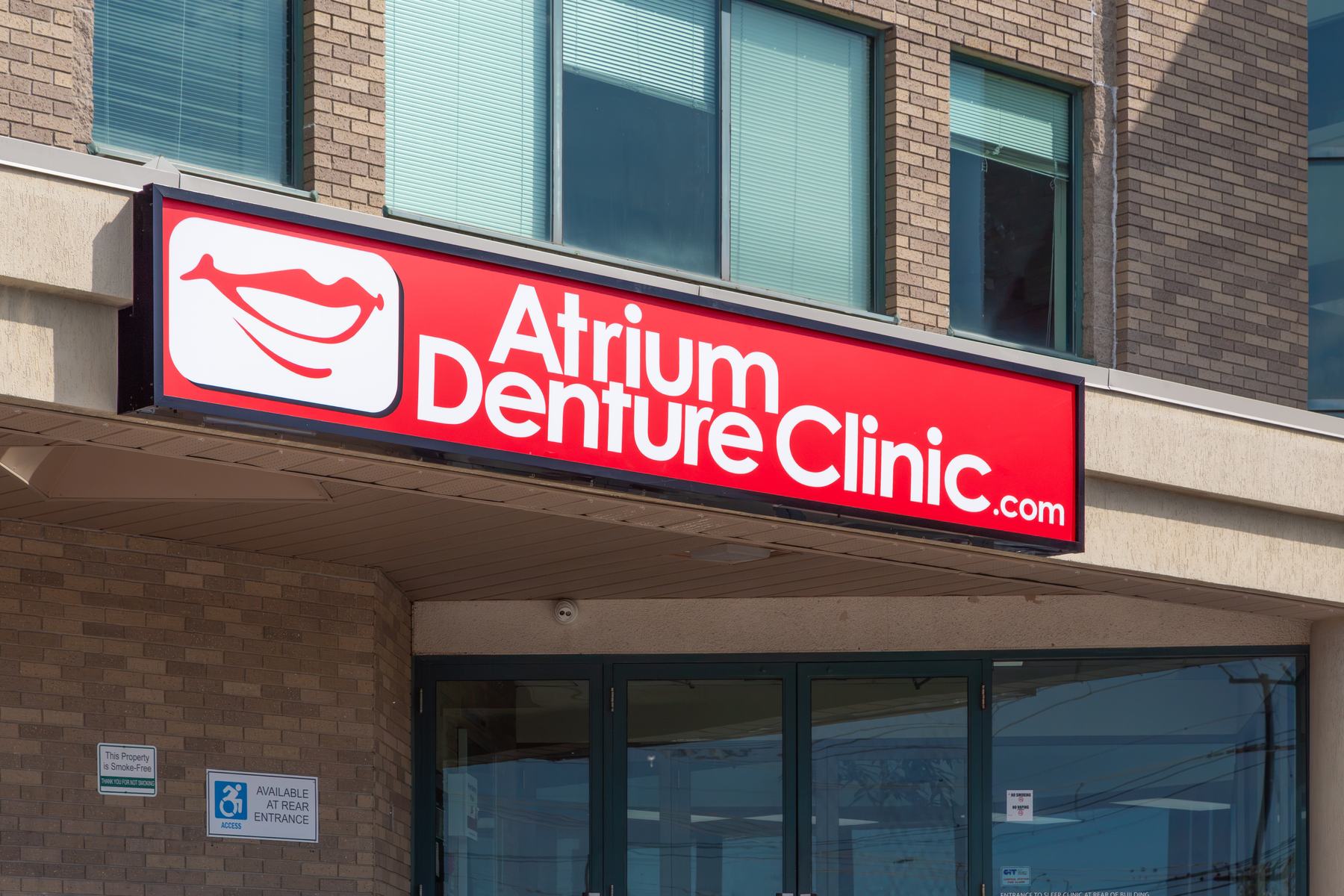 Atrium Denture Clinic exterior signage