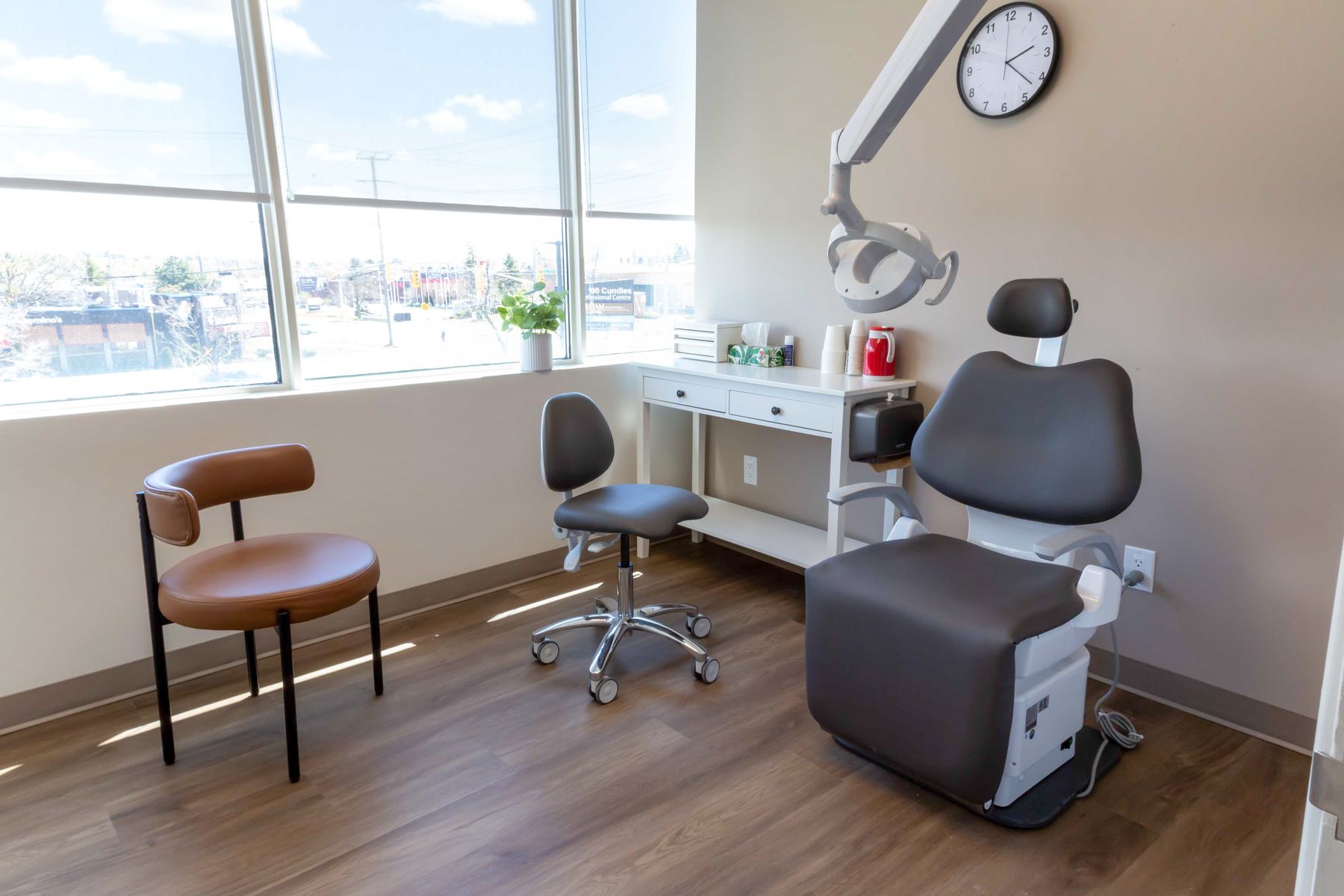 Treatment room with a large window