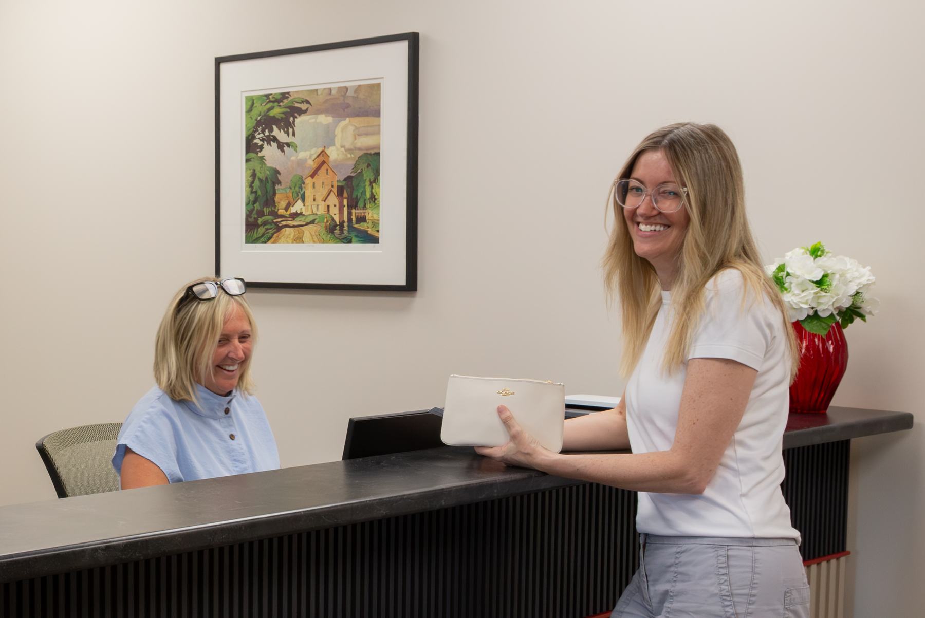 A friendly welcome at the Atrium reception desk